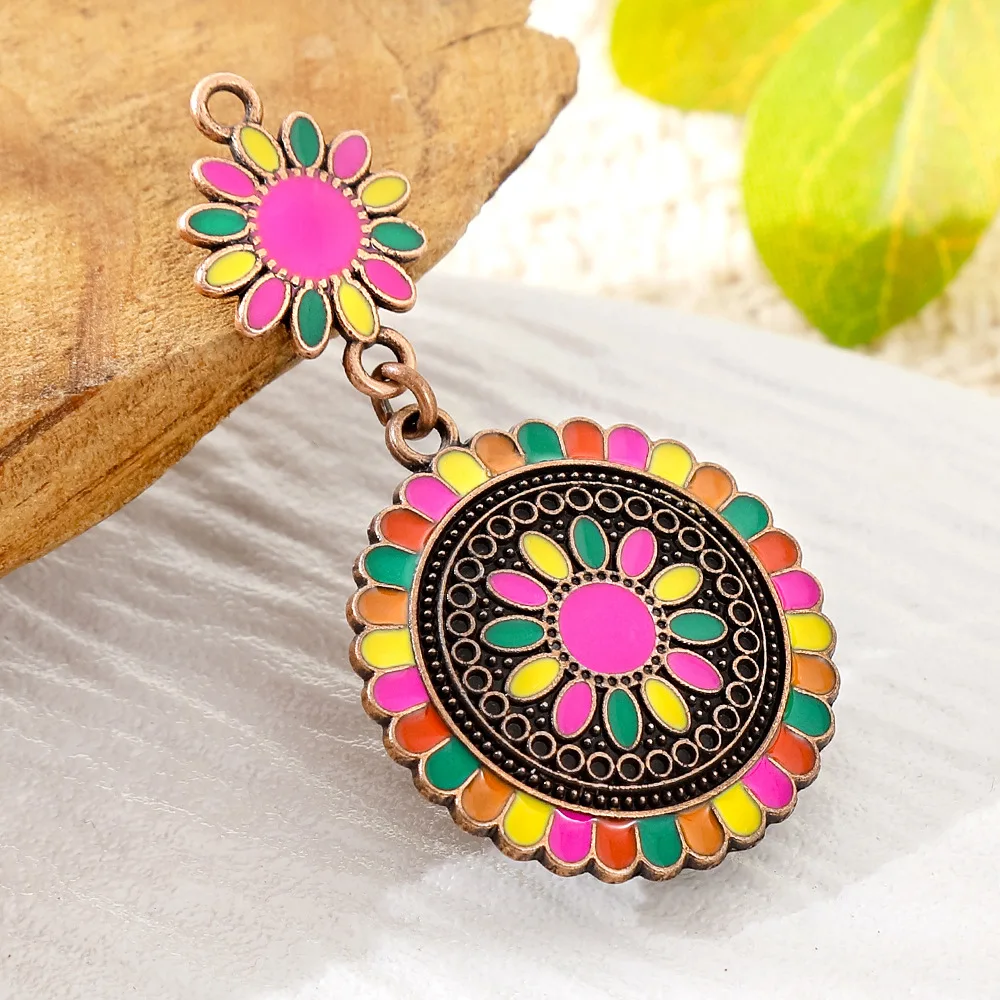 2026 New Arrival Bohemia Enameling Pendants for Women Earrings Necklaces Pendants Charms Jewelry Making DIY Jewelry Accessories image 4