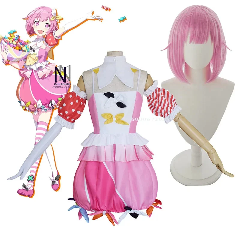 

ABC123Project Sekai Colorful Stage Feat Miku Wonderlands×Showtime Ootori Emu Cosplay - Woman's Cute Sweet Dress, Wig & Hx,3;b'2.