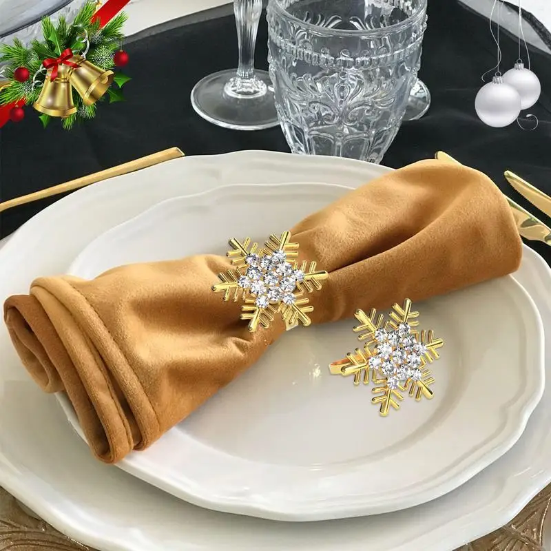 Christmas Napkin Rings Hollowed Dinner Table Rings Metal Napkin Rings Reusable Napkin Organization Napkin Buckles Set For Home