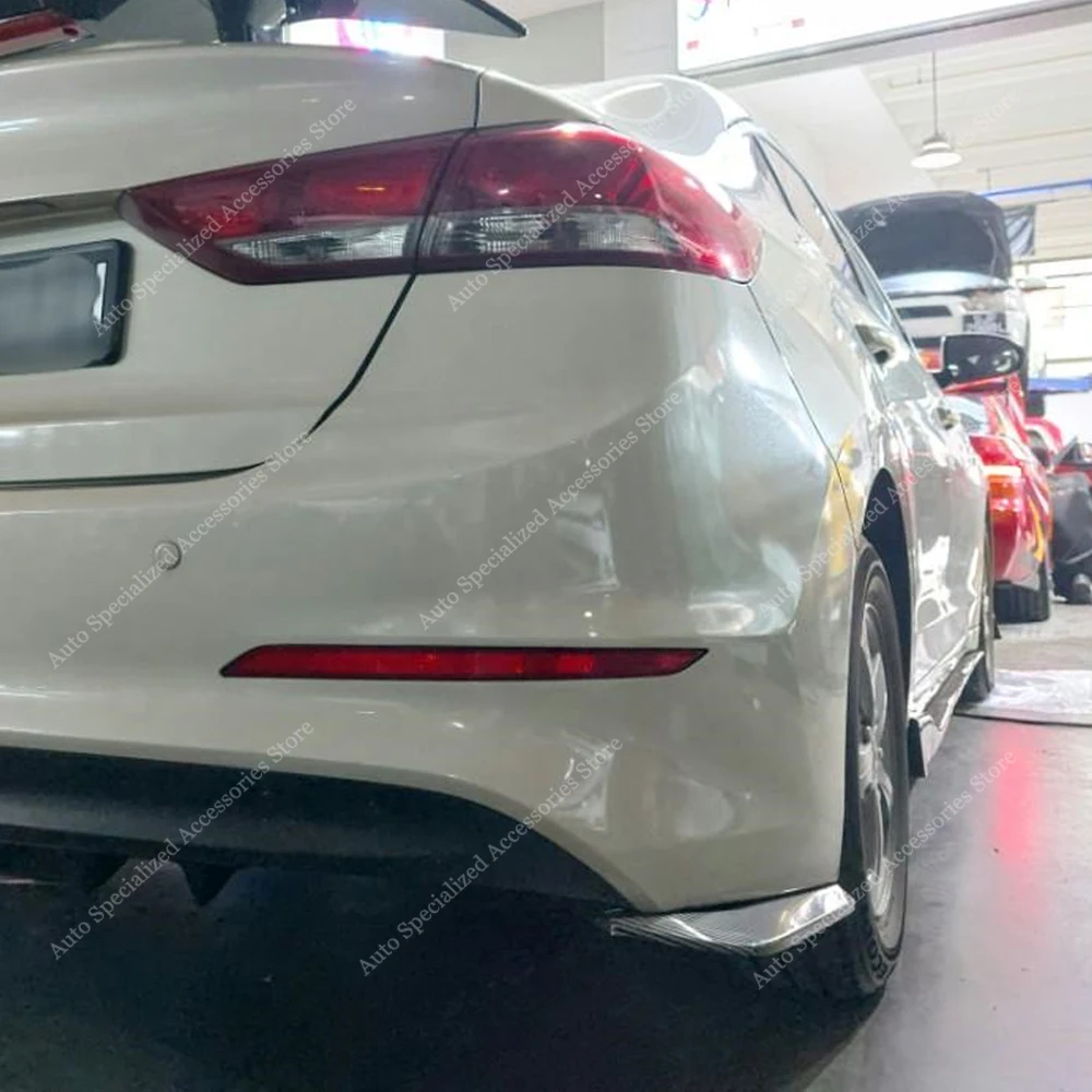 Rear Bumper Side Splitters For Hyundai Elantra 6th AD 2015-2018 Pre-Facelift Rear Diffuser Exhaust Pipe Trim Splitter Bodykits