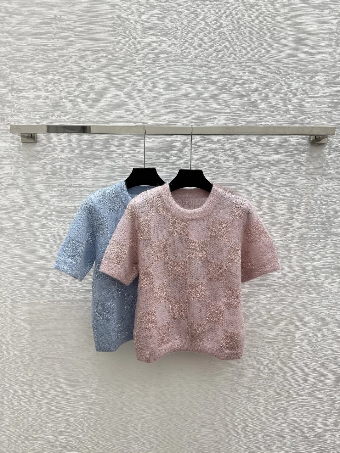 Early Autumn New High-Quality Fashionable Casual Sequined Round Neck Knitted Short-Sleeve Women's 2026