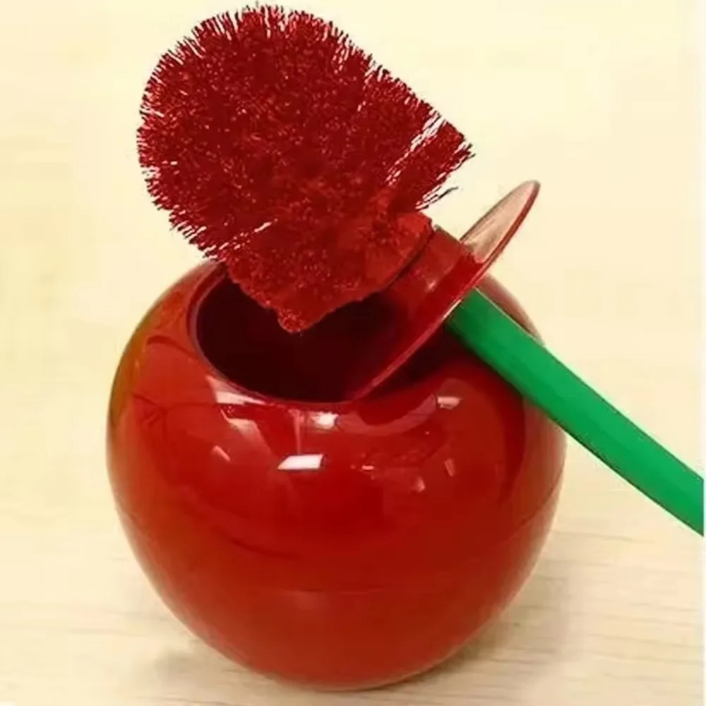 Creative Cherry Shape Toilet Brush Home Toilet Cleaning Tool Set Bathroom Accessories Long-Handled Soft-Bristled Cleaning Brush