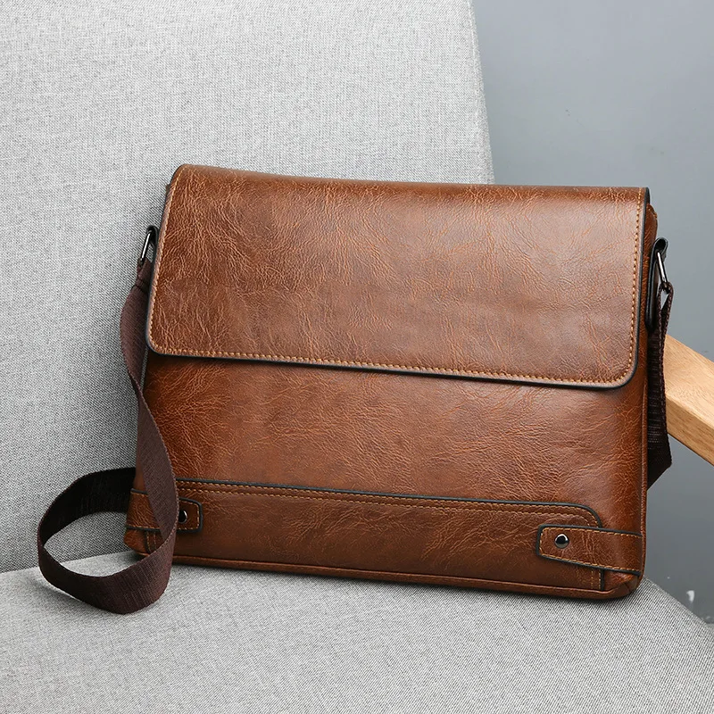 Business leather men's shoulder bag vintage casual messenger bag fashion Crossbody Bag Men's handbag