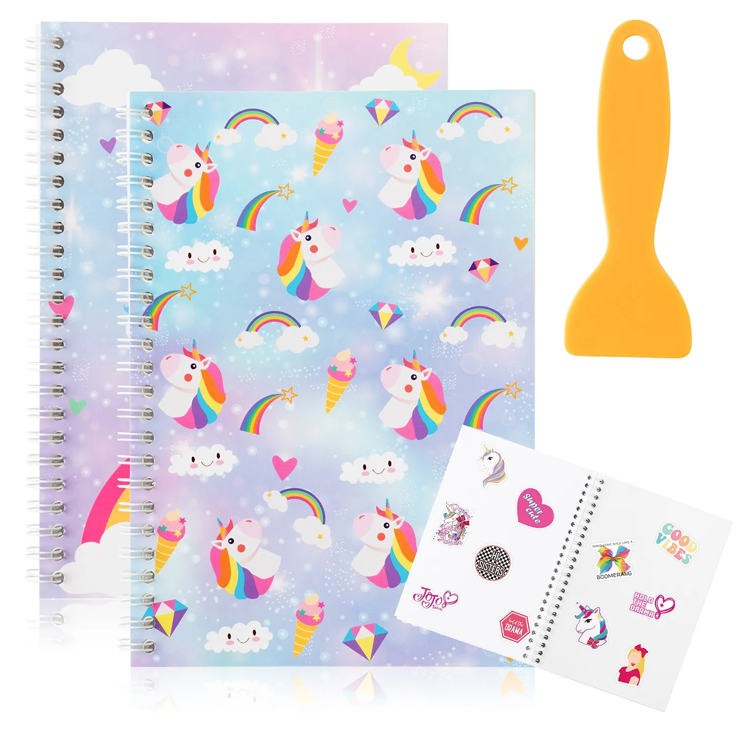 2PCS Unicorn Sticker Book Collecting Album with Sticker Remover Tool, Blank Pages for Organizing Sticker Accessories Activity