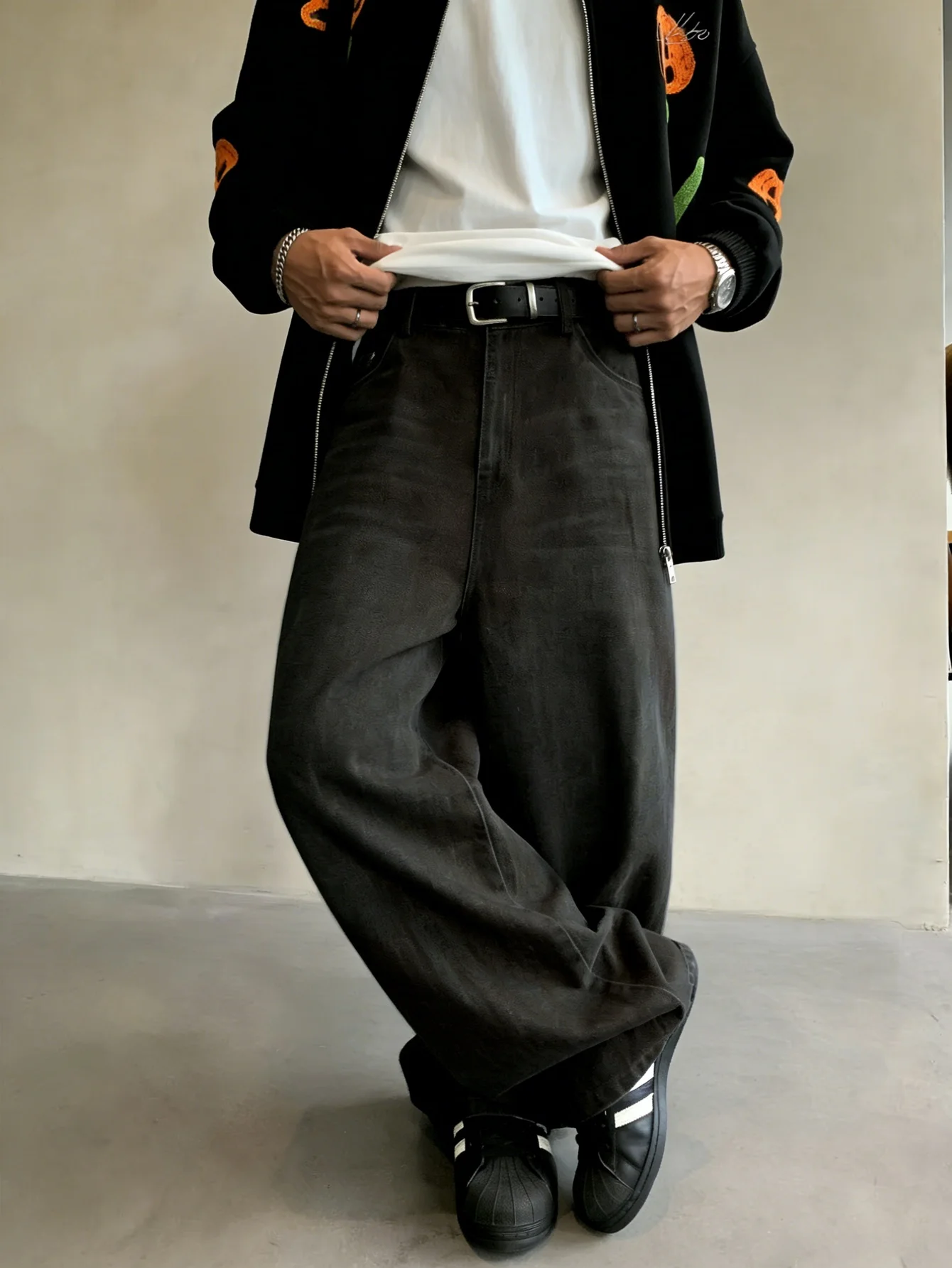 

Jeans Pants Baggy Black For Man Original Y2K Unisex Drip No accessories or belts included