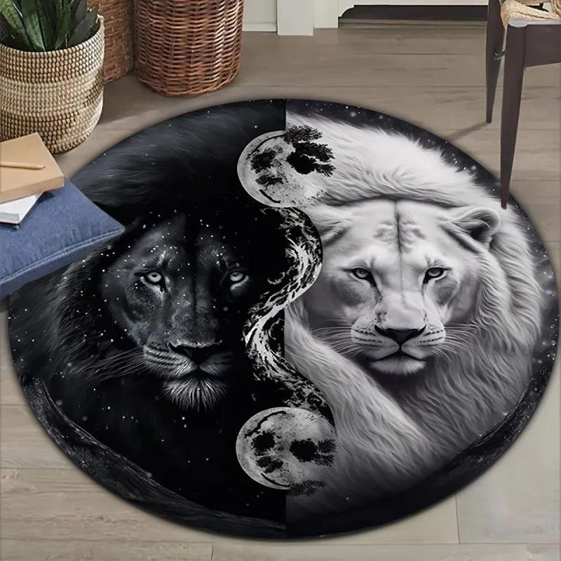 Round Dutch Master Floral Rug Baroque Bouquet Area Carpet Non-Slip Living Room Floor Mat Art 2026
