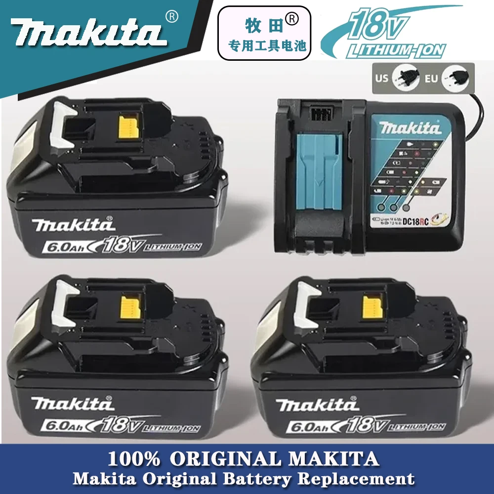 

100% Original Replaceable LED Lithium-ion, 6.0Ah 18V LXT BL1860B BL1860BL1850 BL1830 For Makita Rechargeable Power Tool Battery