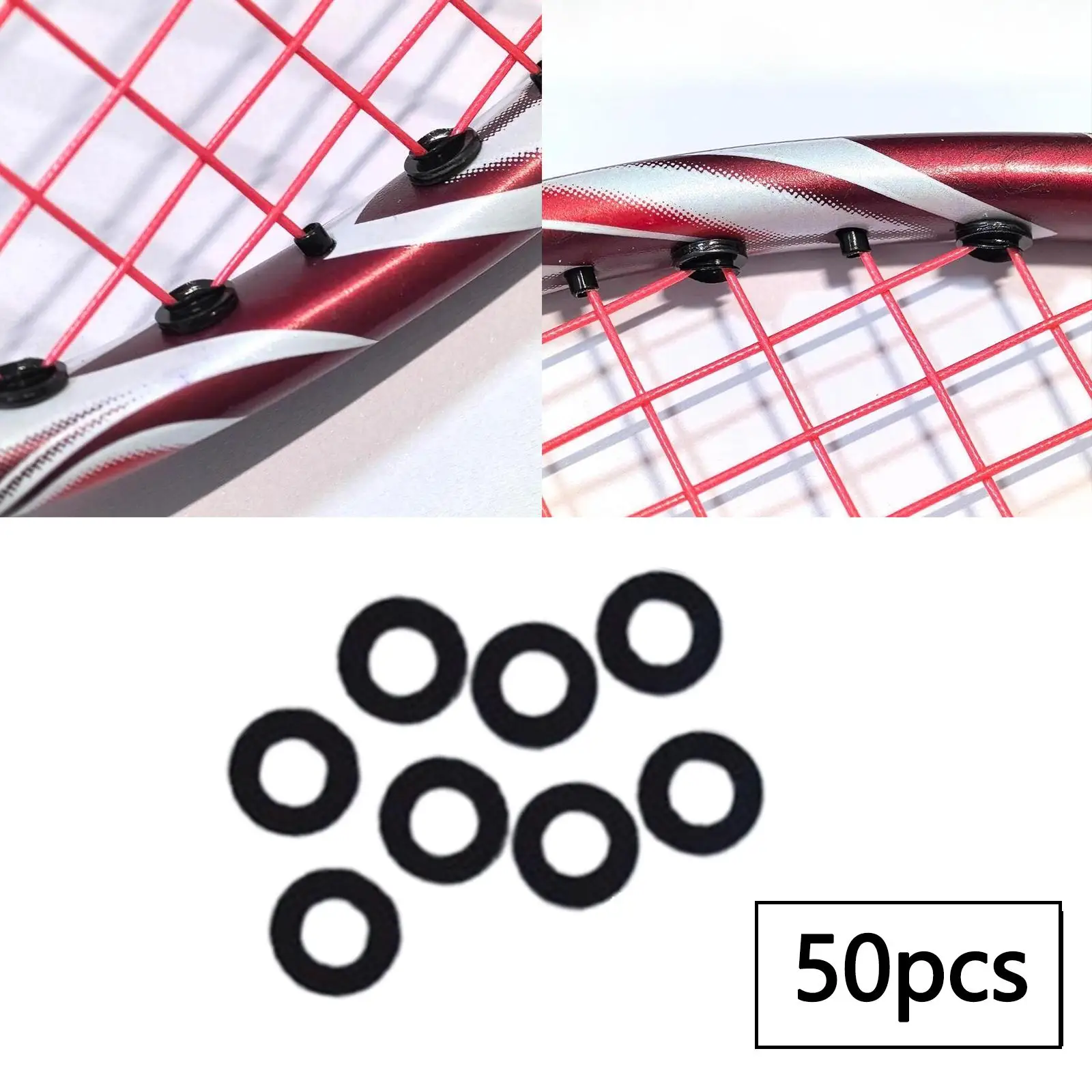 Badminton Racket String Protector Grommets Eyelets Set Lightweight Nylon Bucket Rings for Racket Maintenance