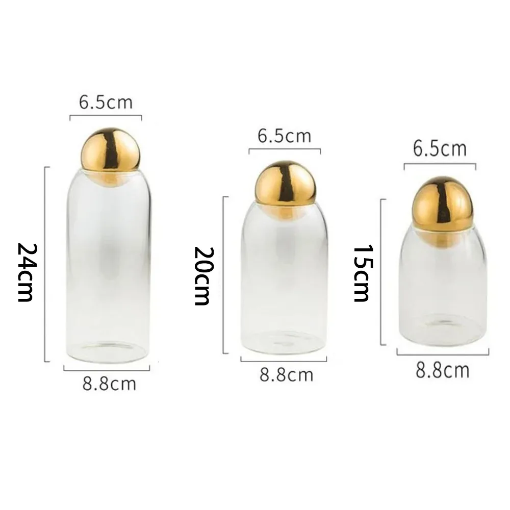 

Practical Glass Tea Coffee Sugar Canister Clear Sealing Food Storage Jar with Ball Lid Food Container Household