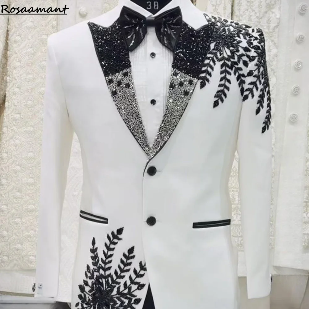 Men Suits Slim Fit Shawl Lapel Formal Best Man Wedding Groom Wear Blazer Sets Party Tuxedos Trajes De Hombre