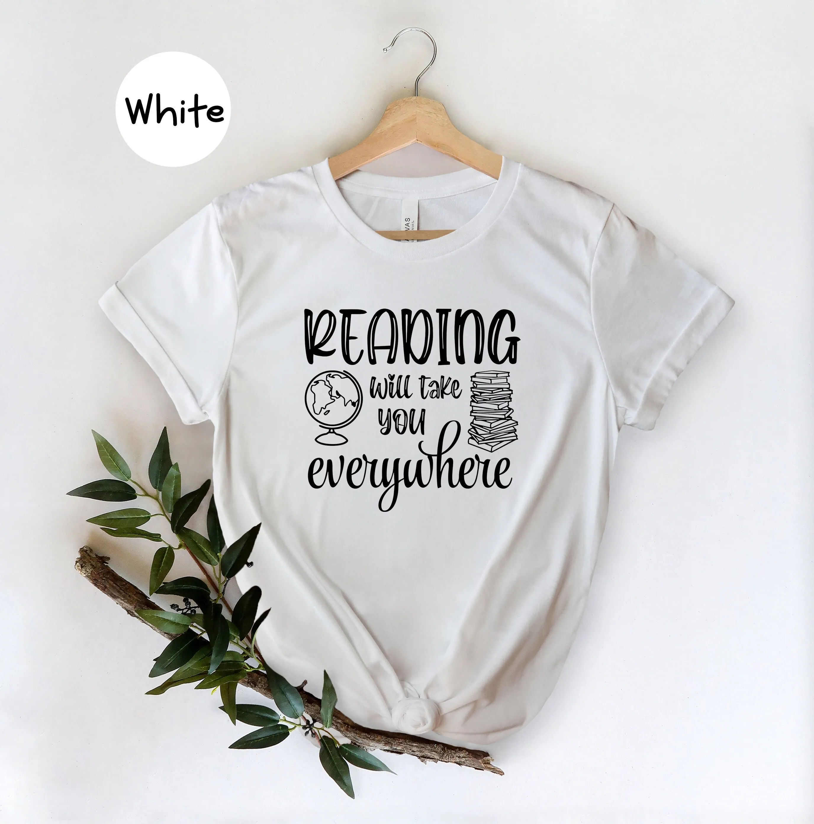 Reading Will Take You Everywhere T Shirt Teacher Life Funny Book Lover Bibliophile