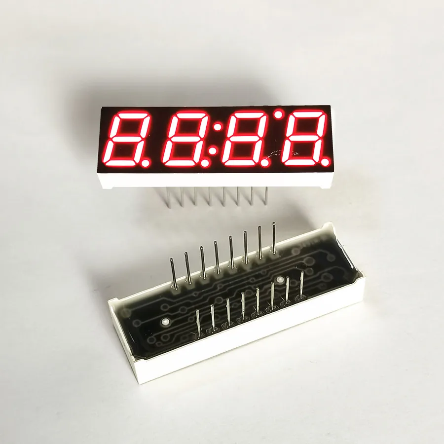 10Pcs 0.39 Inch 4Bit Clock Red Light Digital Module KYX-3492AS/BS 40*12.8*7MM LED Digitron Common Anode Cathode Digital ﻿