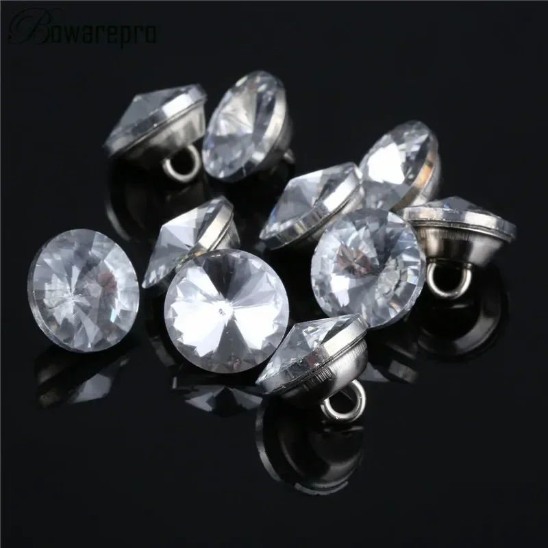 

10pcs Upholstery Buttons Diamond Pattern Button Rhinestone Crystal Button for Clothing Sofa Craft Crafts Sewing Accessories 14MM
