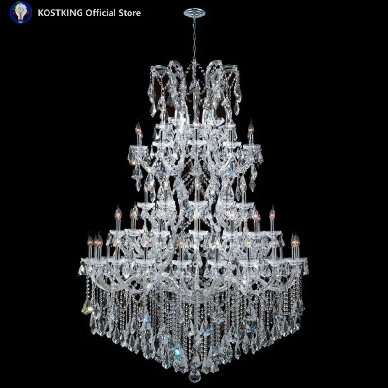 Maria Theresa Chandelier Luxury Clear Crystal Ceiling Chandelier Lighting LED Empire Royal Gold Hanging Light Fixture for Foyer