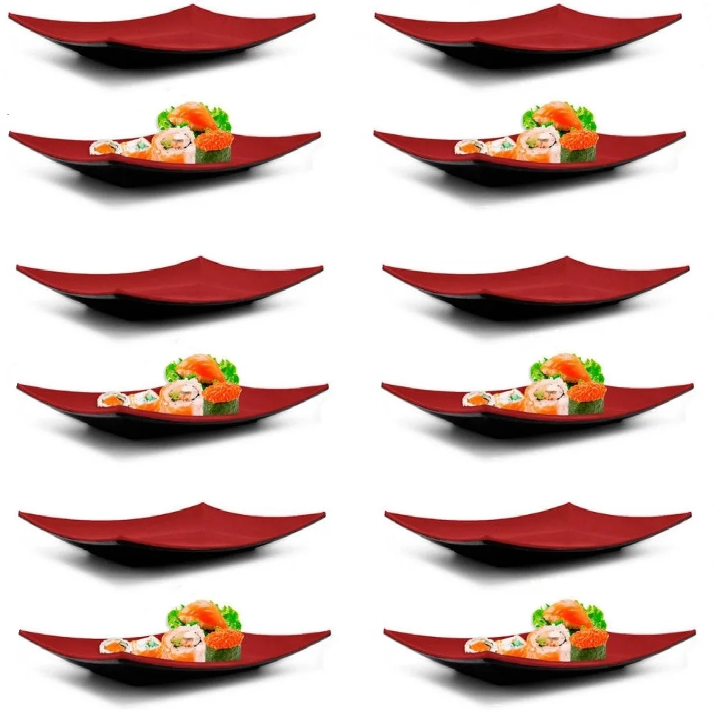 12 Dishes Oriental Sleepers in Melamine for Japanese Food