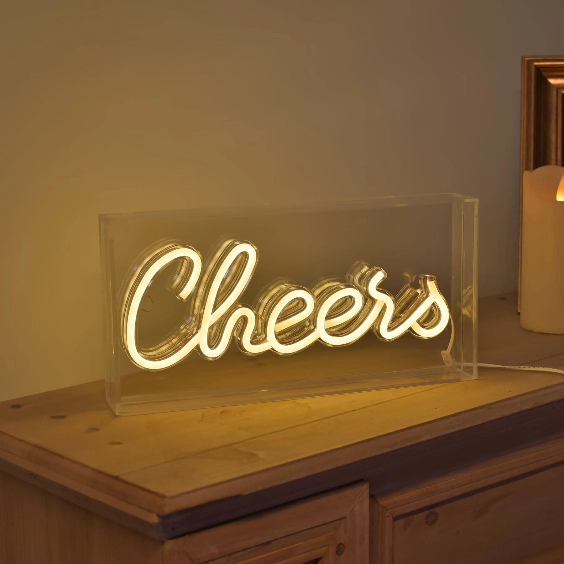 Party Decoration Light Rainbow LOVE HAPPY CHEERS LED Atmosphere Lamp for Celebrations Events And Gatherings