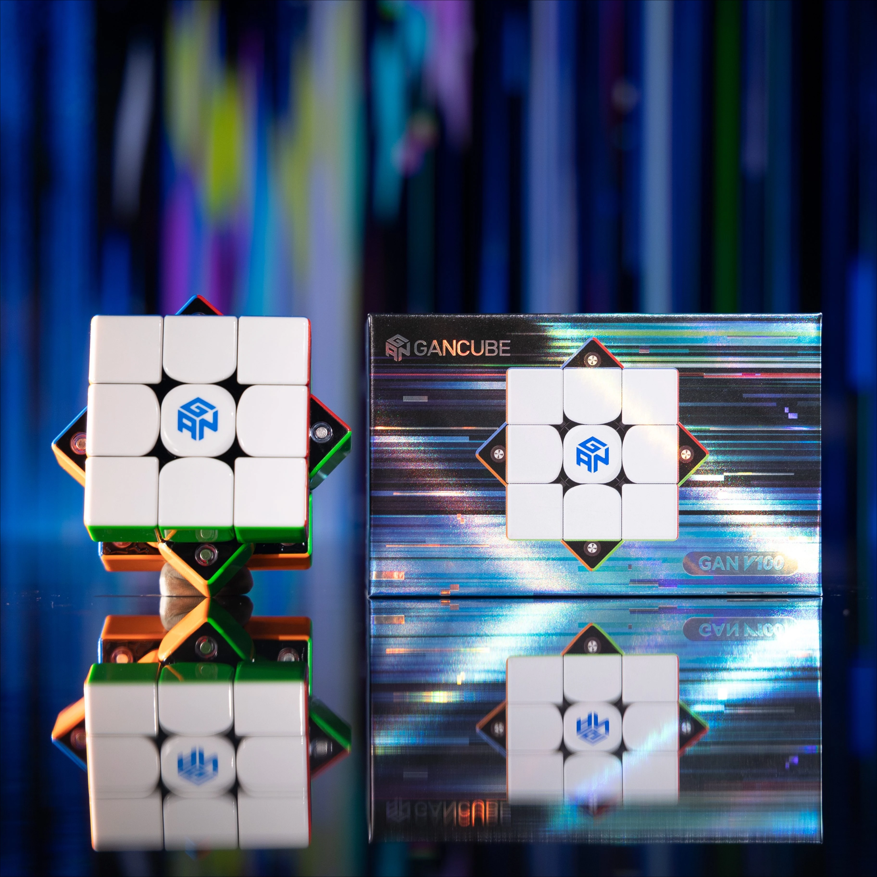 2025 GAN V100 마그네틱 UV 3x3x3 마그네틱 매직 스피드 큐브 55mm 스티커리스 전문가용 스무스 큐보 마기코 퍼즐 어린이용