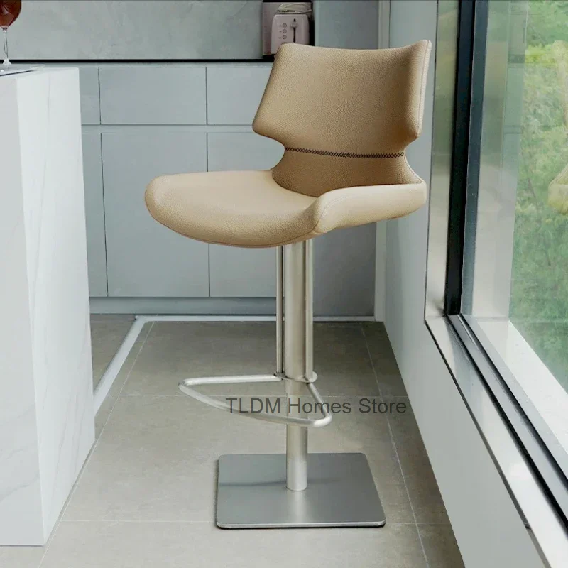 Chaise sans accoudoirs en similicuir pour bar, design moderne, urbain et industriel, réglable, recommandé et rotation à 360 °