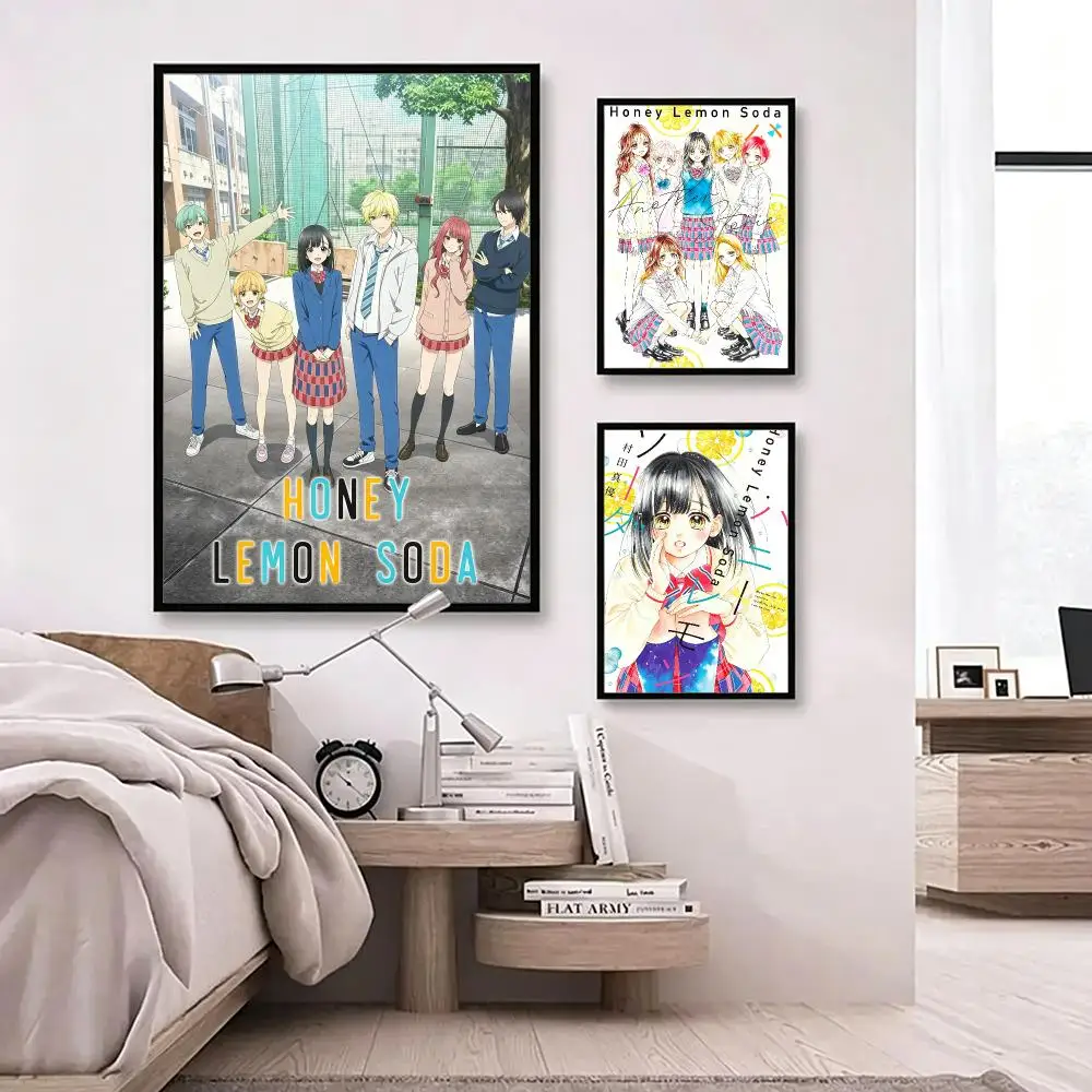 anime Honey Lemon Soda Poster Poster HD Waterproof Self-adhesive Art Print Wall Decor for Bedroom Living Room Gift