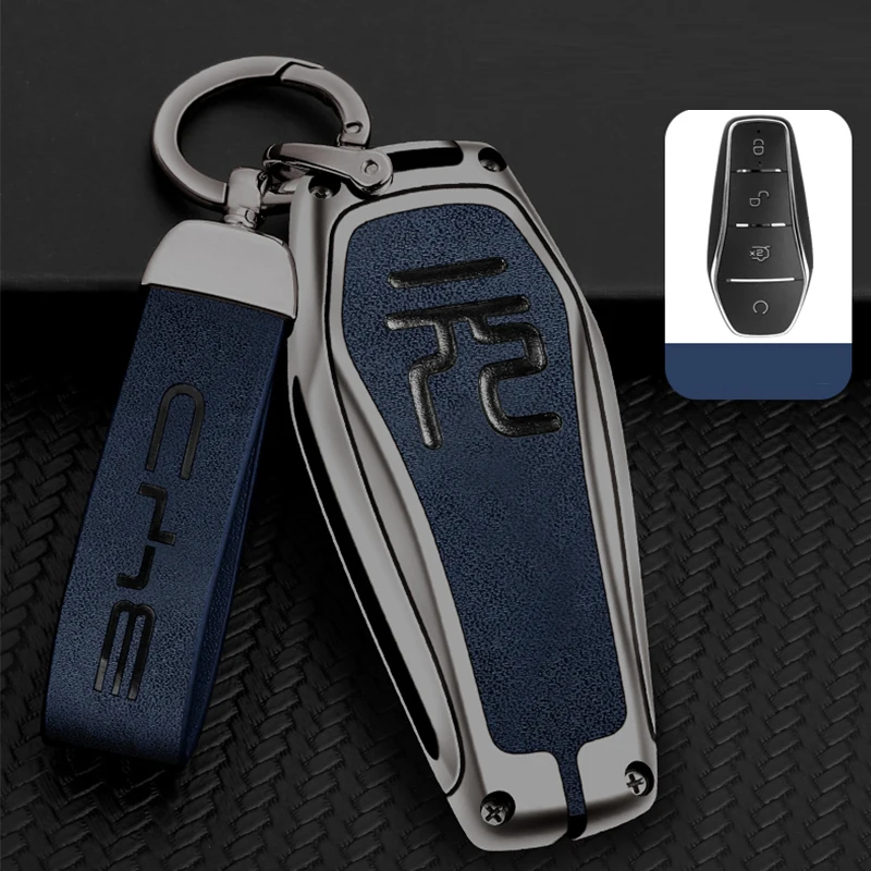 For BYD ATTO 3 Yuan PLUS Key Set Car Interior Matel Key Case Fob Auto Key Bag Protection Key buckle Car accessories