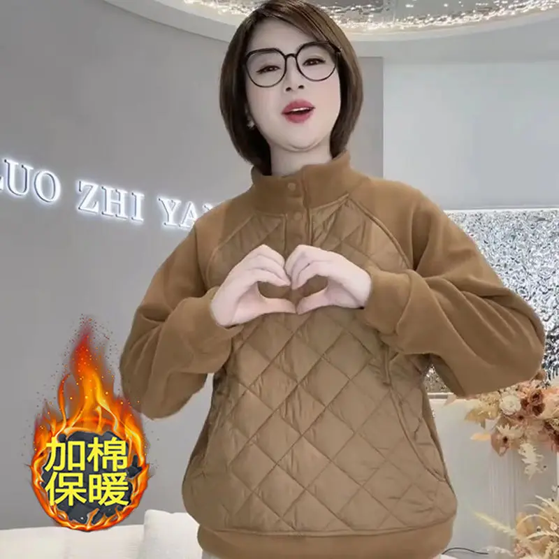 Sweat à capuche en velours double face épaissi, pull coupe-vent, haut astronomique chaud, col montant à la mode, nouveau