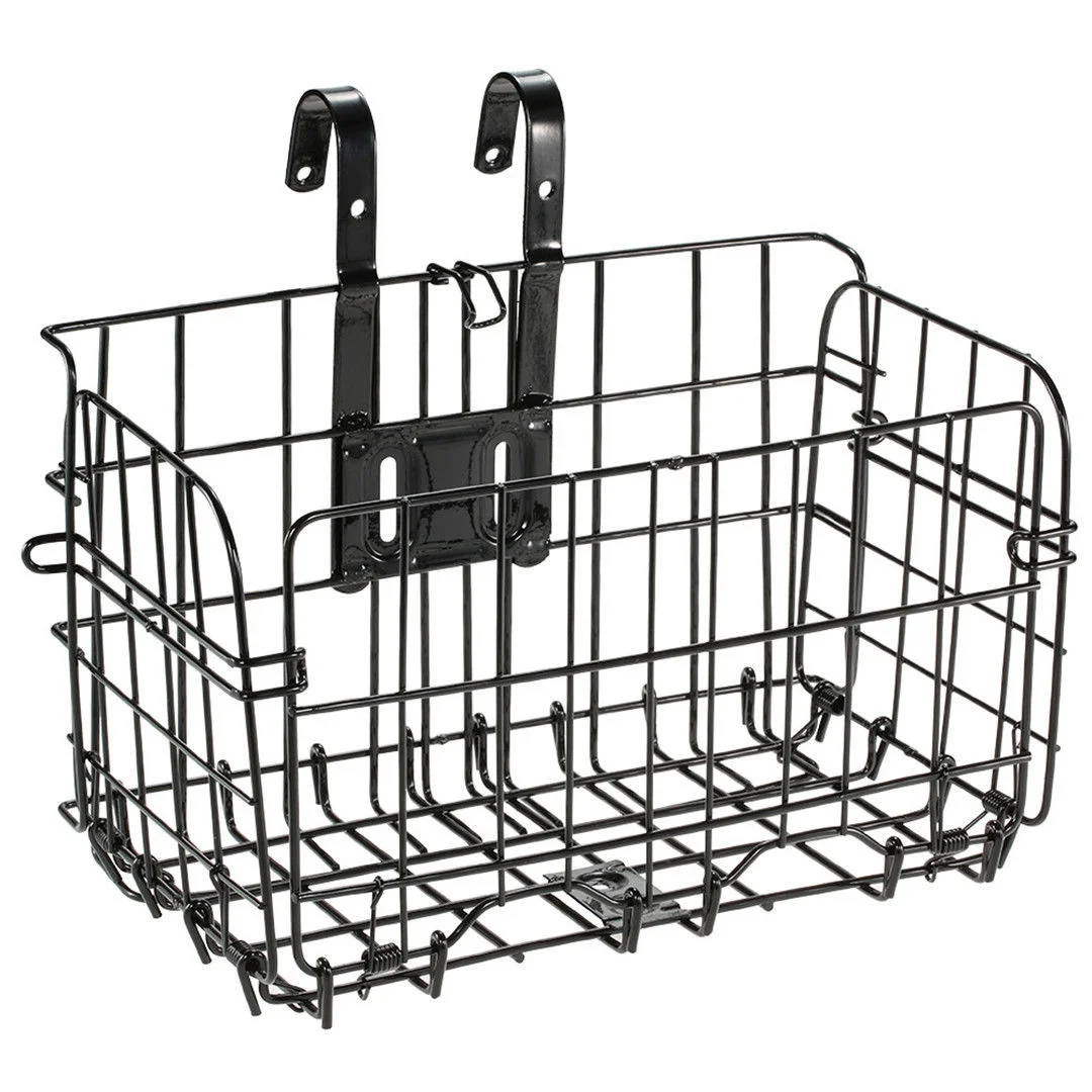 Foldable Metal Wire Basket Front Bag Rear Hanging Basket for Mountain Bike Folding Bicycle(Black) foldable basket