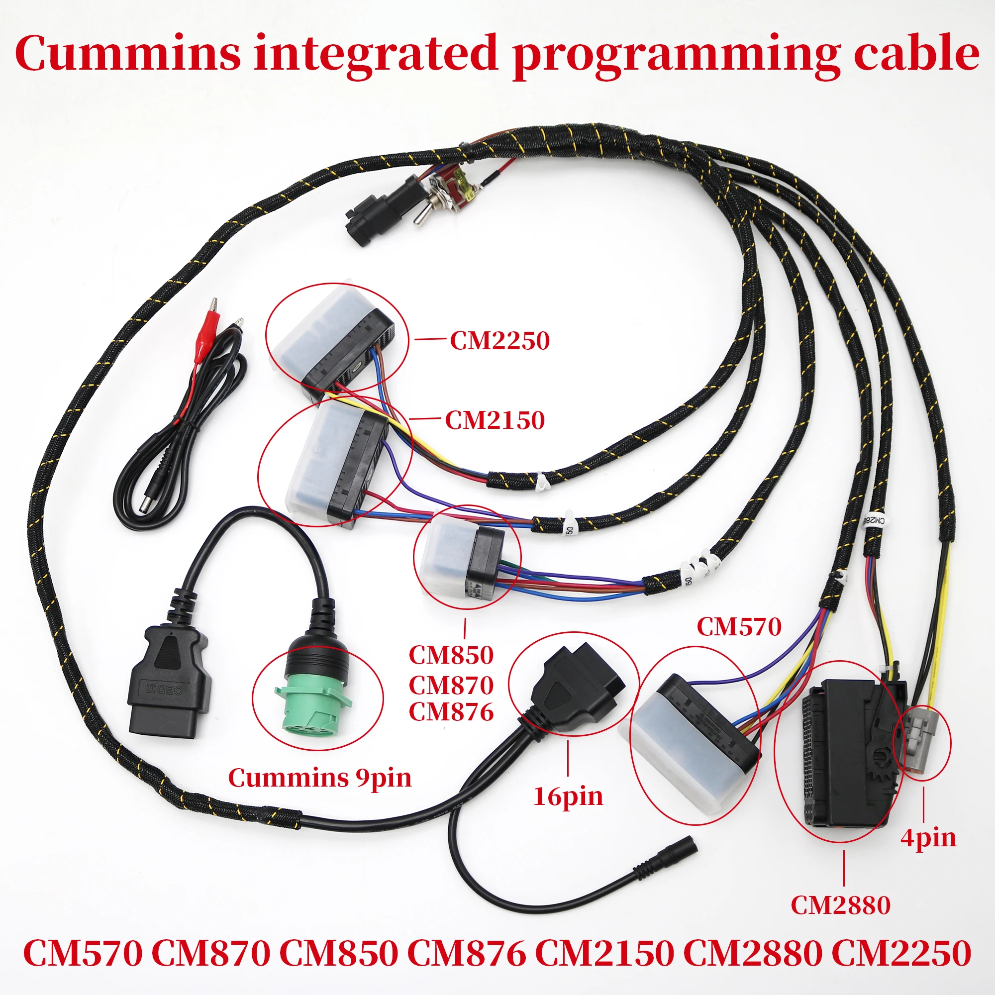 

CM570 CM870 CM850 CM876 CM2150 CM2880 CM2250 для дизельного двигателя cummins, диагностический кабель для программирования ECM, жгут проводов