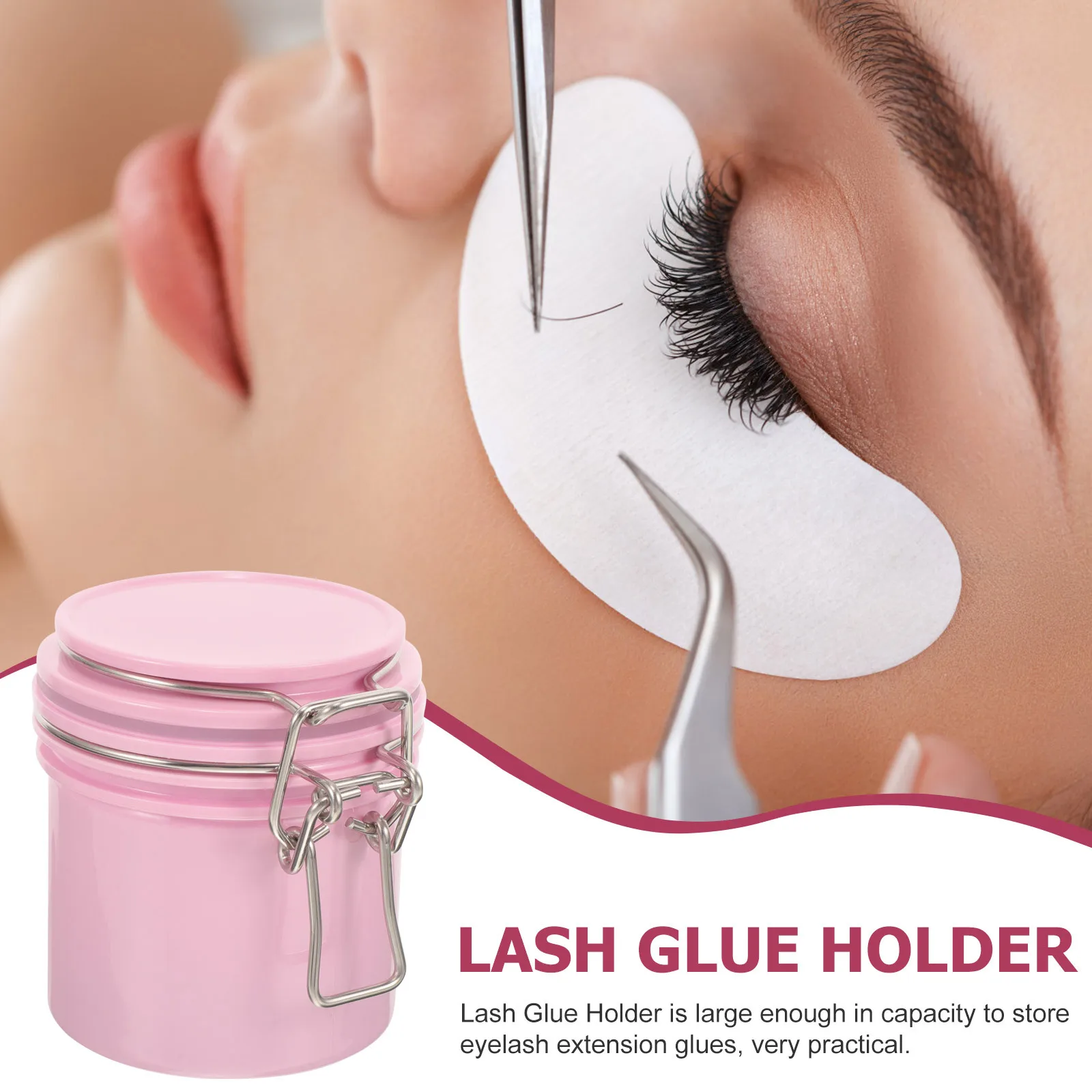 حاوية غراء تطعيم الرموش، جرة محكمة الغلق خفيفة الوزن مدمجة للتخزين على المدى الطويل، تصميم مقاوم للتسرب، مثالي للوصلات #4