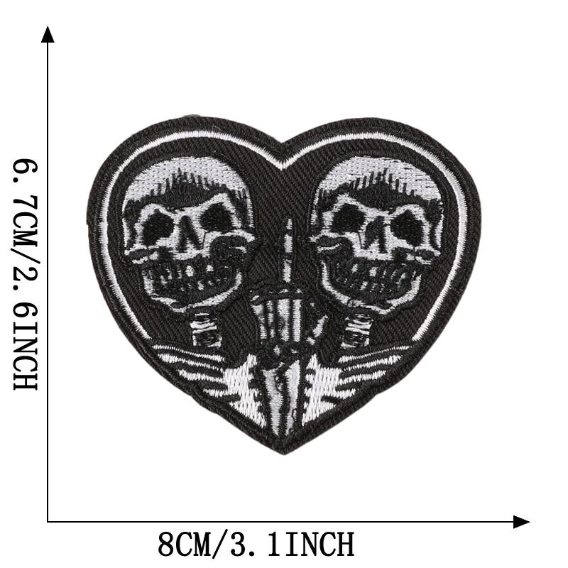 Punk Patches Eisen auf für Kleidung Designer Schädel Outdoor bestickt Parche Bordado Para Ropa Termoadesive Rock Nähen Diy Jacke – Detail 6