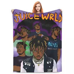 Juice Music Wrld Knitted Blanket Velvet    Soft Throw Blanket for Bedroom Sofa Bed Rug
