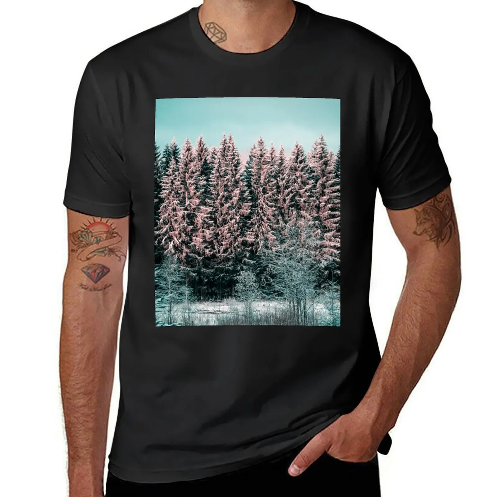 Sunny winter forest 2 T-shirt kawaii clothes anime clothes T-shirt men