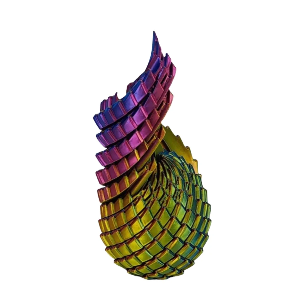 3D-Gedrucktes Drachenei Fidget-Spielzeug Gedrehte Spirale Sensorisches Stressabbau-Ornament Mehrfarbige Schreibtischdekoration Geschenk für Partys