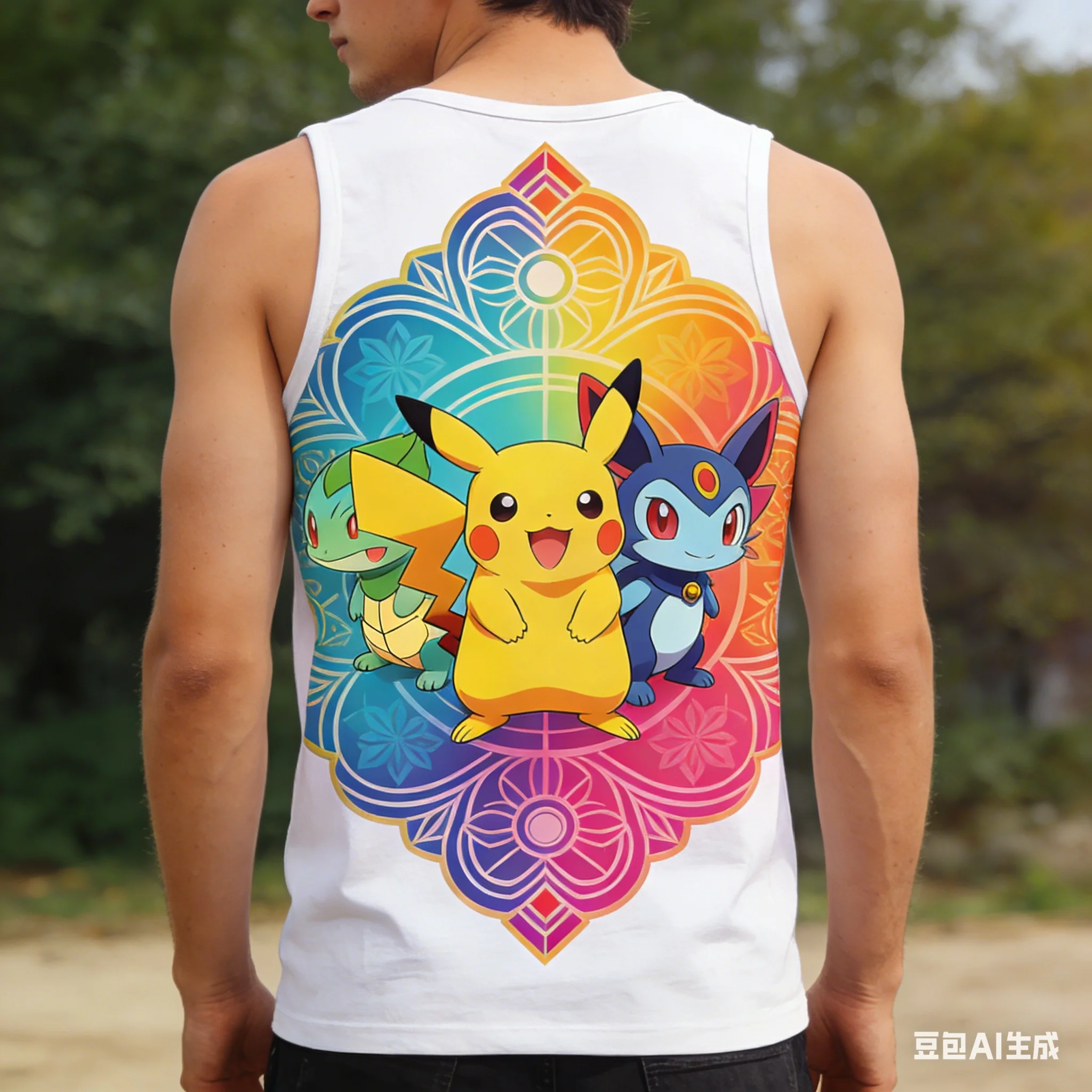 

Pokémon Collaboration Vest T-Shirt Summer Loose-Fit Versatile Anime Print Top