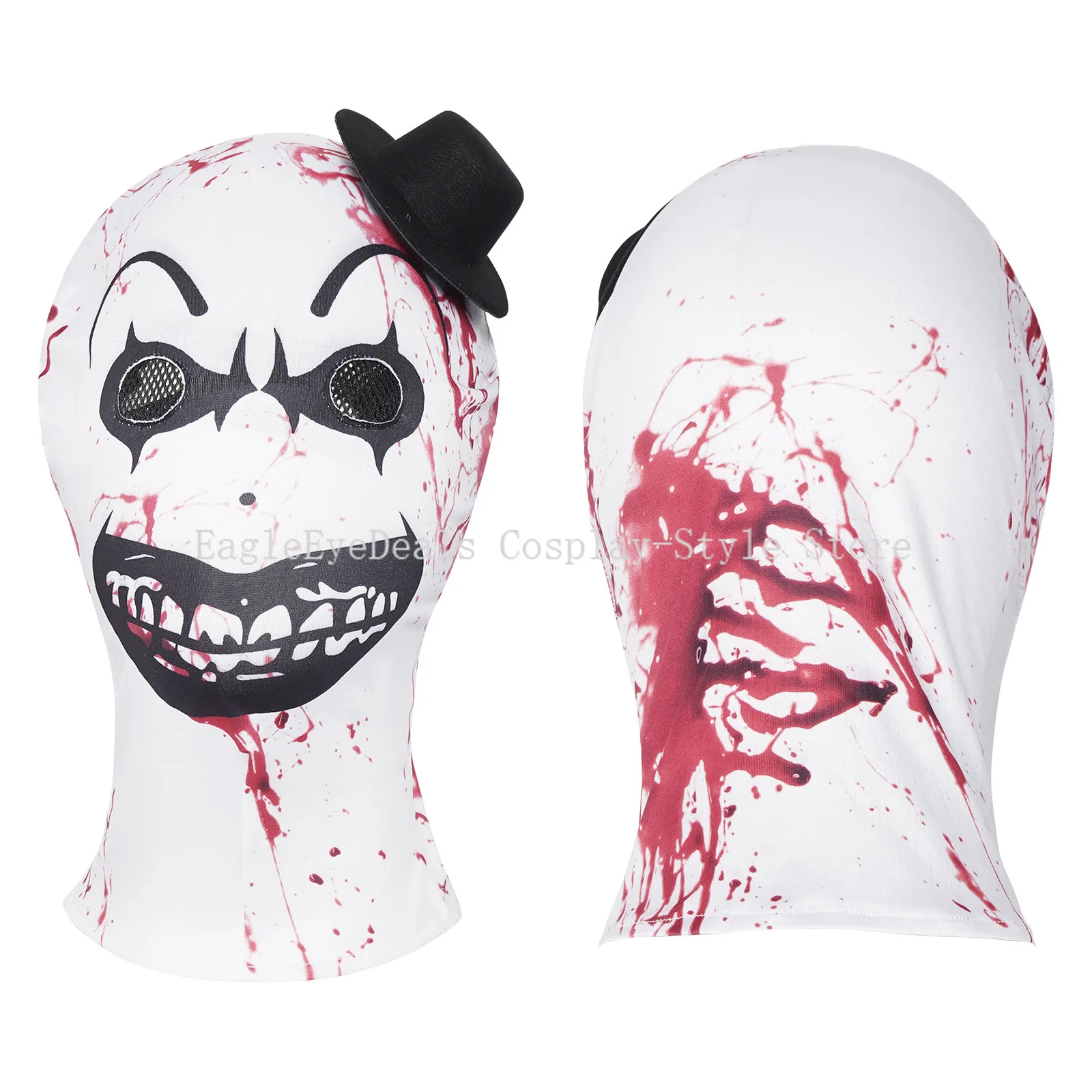 فيلم رعب الفن المهرج تأثيري حلي المرعب مجموعة كاملة أغطية الرأس الدموية للرجال النساء بنين بنات حفلة الهالوين بذلة