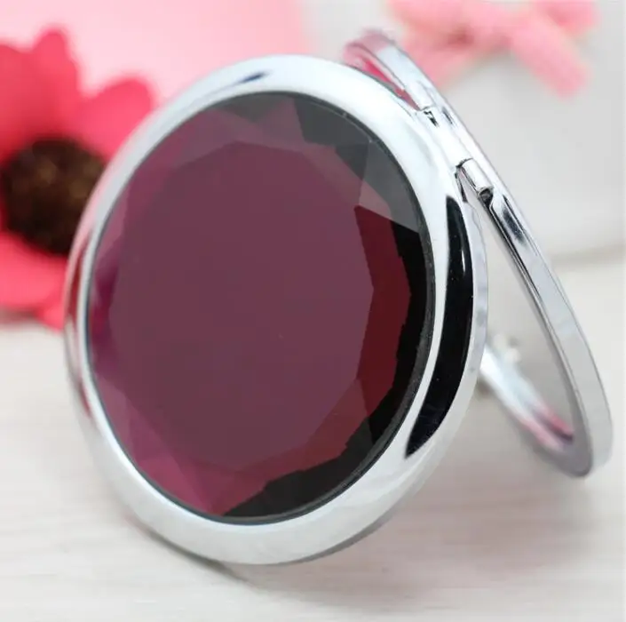 diamanten make-upspiegel Draagbare ronde gevouwen compacte spiegels Goud Zilver Zakspiegel Make-up voor gepersonaliseerd cadeau