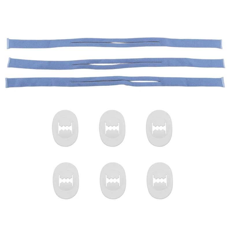 3PCS Replacement Headgear For Resmed Airfit P10 Nasal Pillow CPAP Mask Straps With 6 Adjustment Clips