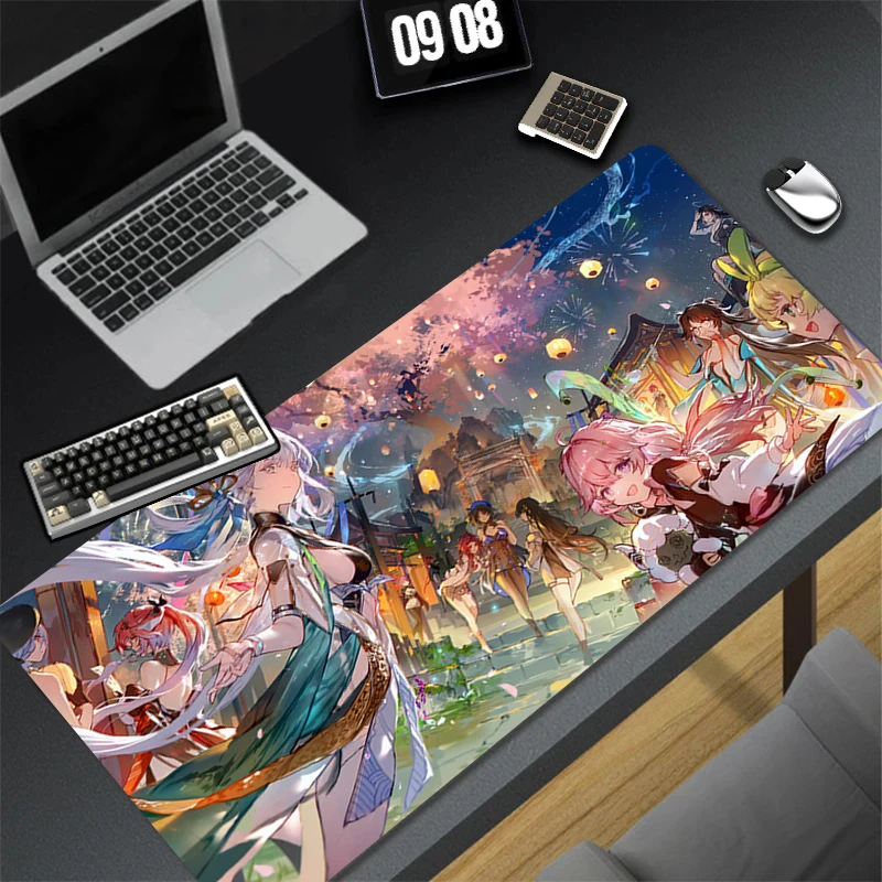 Computer Gaming Accessories HD Mousepad Office PC Mouse Pad Keyboard Pad Desk Decoracion Wuthering Waves Jinhsi Anime Desk Mat