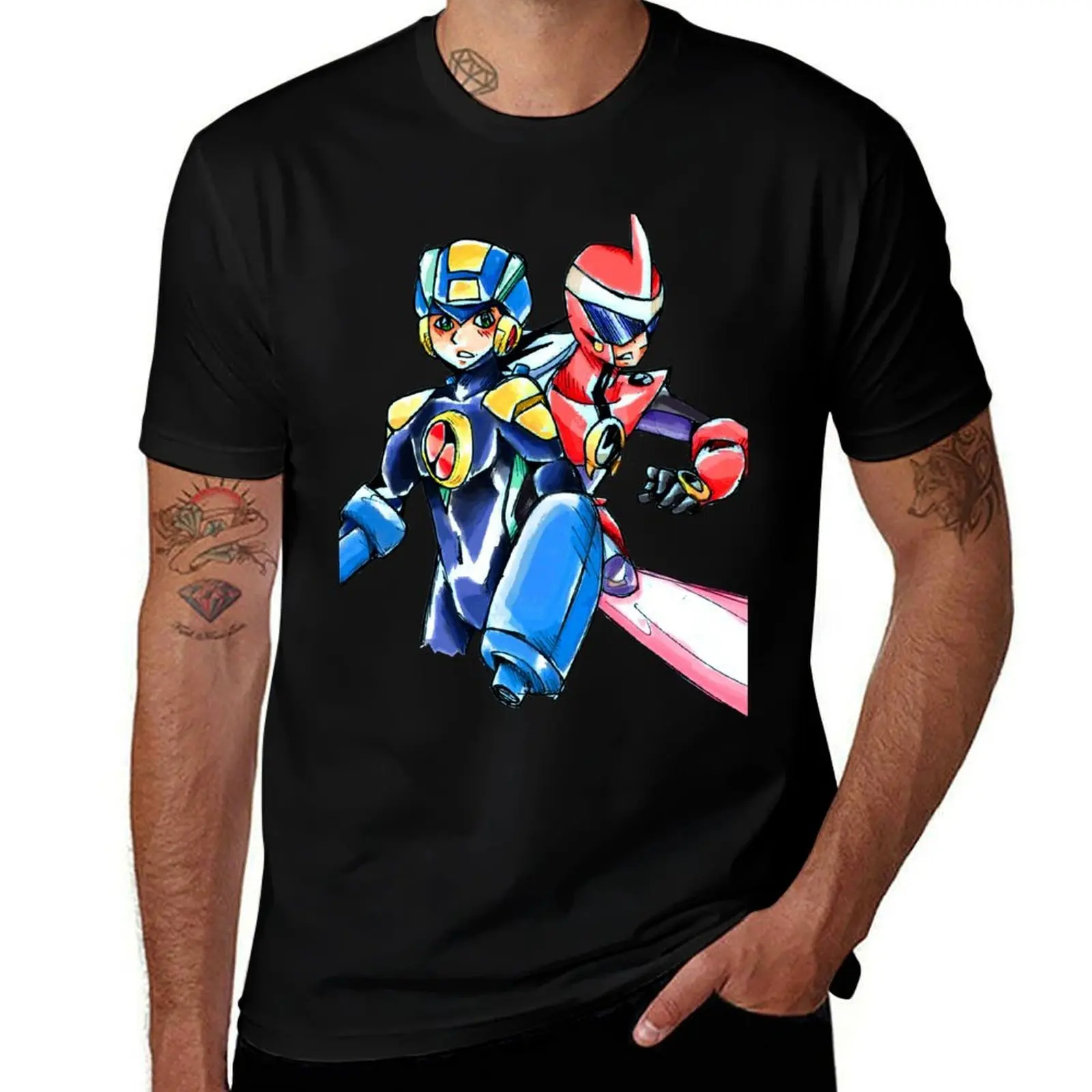 Megaman & Protoman T-Shirt Casual Trendy Short Sleeve T-Shirt