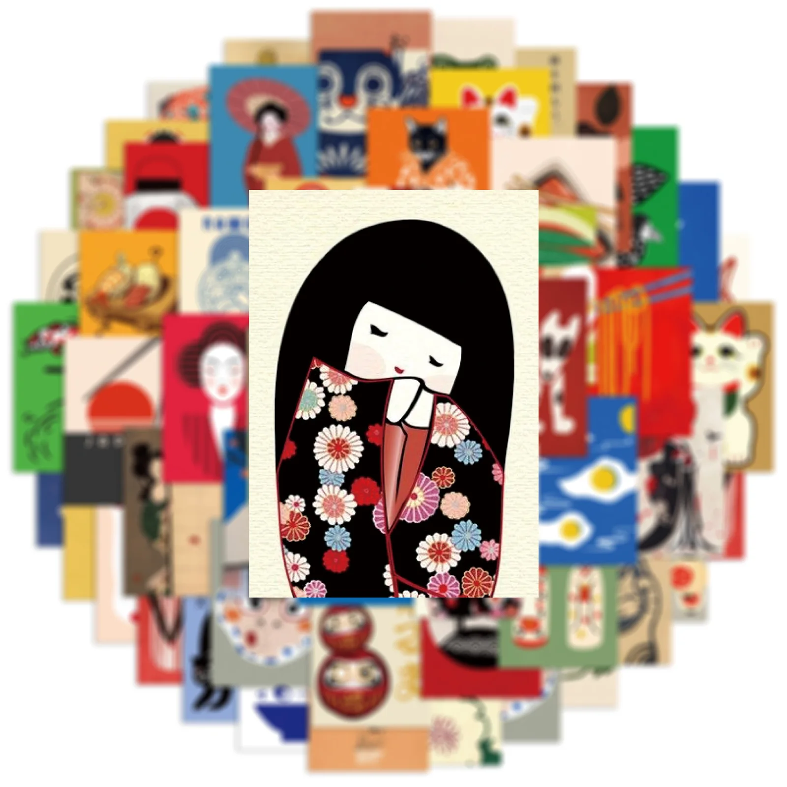 

50PCS Cartoon Japanese Style Poster Stickers Refrigerator Phone Case Skateboard Computer Laptop Waterproof Decorative Stickers