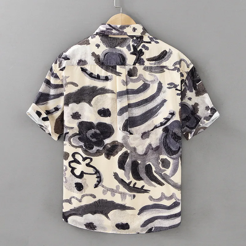 2026 New Summer Tops for Men Traveling Printed Top Japanese Fashion Mens Short Sleeve Shirts Pocket Youth Casual Designer Shirts