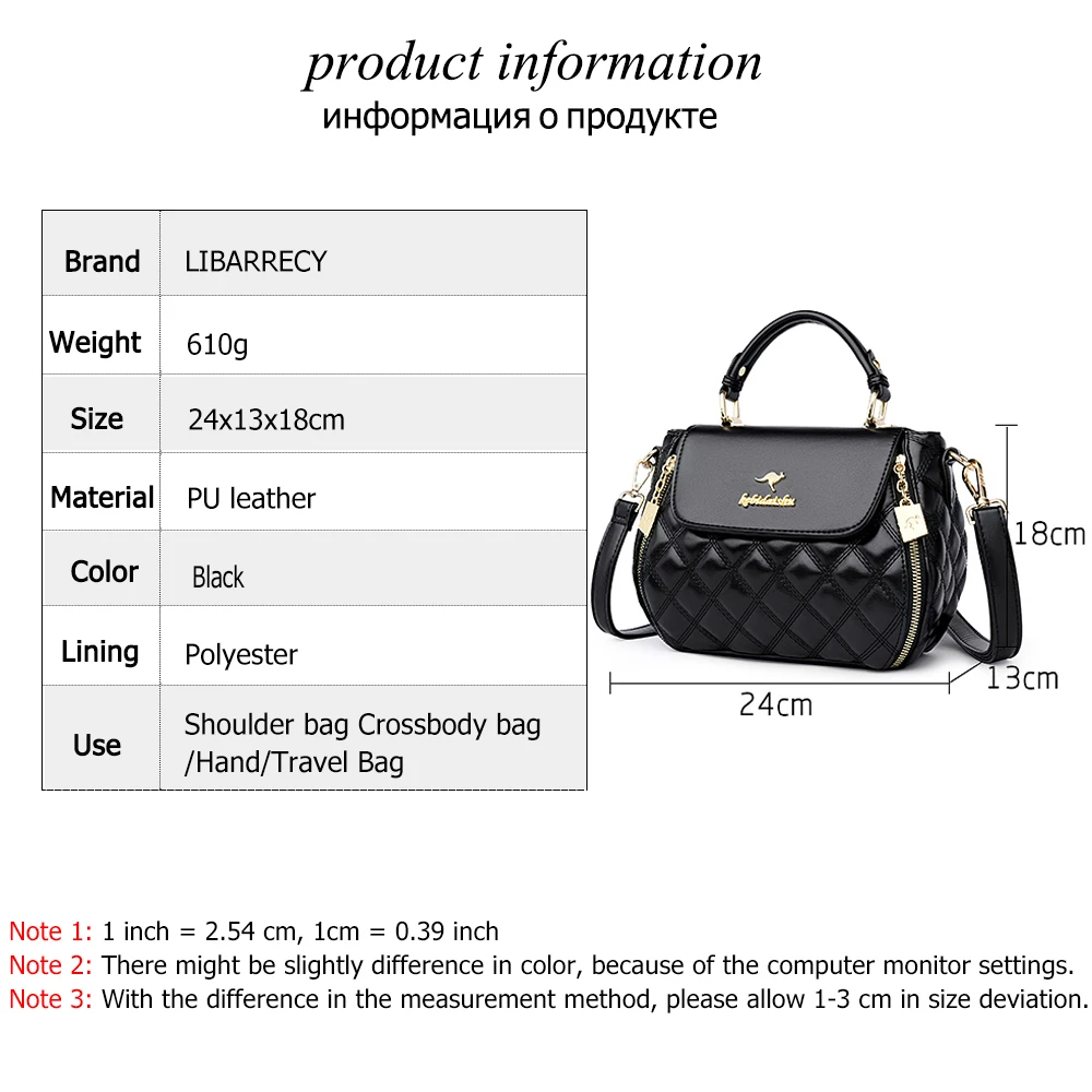 Luxury Designer High Quality Leather Women\'s Handbag Solid Color Design Multifunctional Ladies Shoulder Messenger Bags Sac Femme