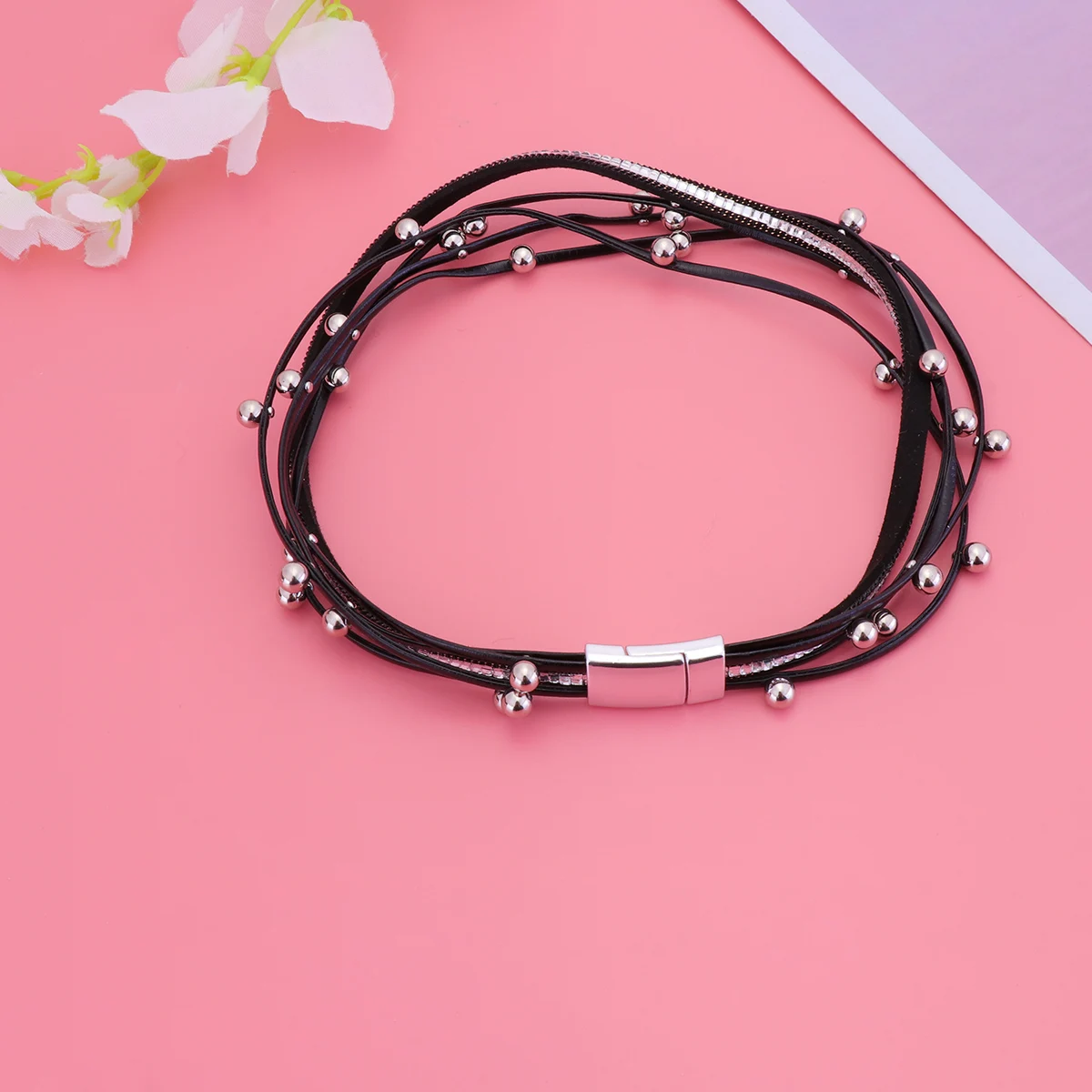 Diamond Bracelet Rhinstone PU Pearl Elegant Wrist Jewelry Bangle Rhinestones