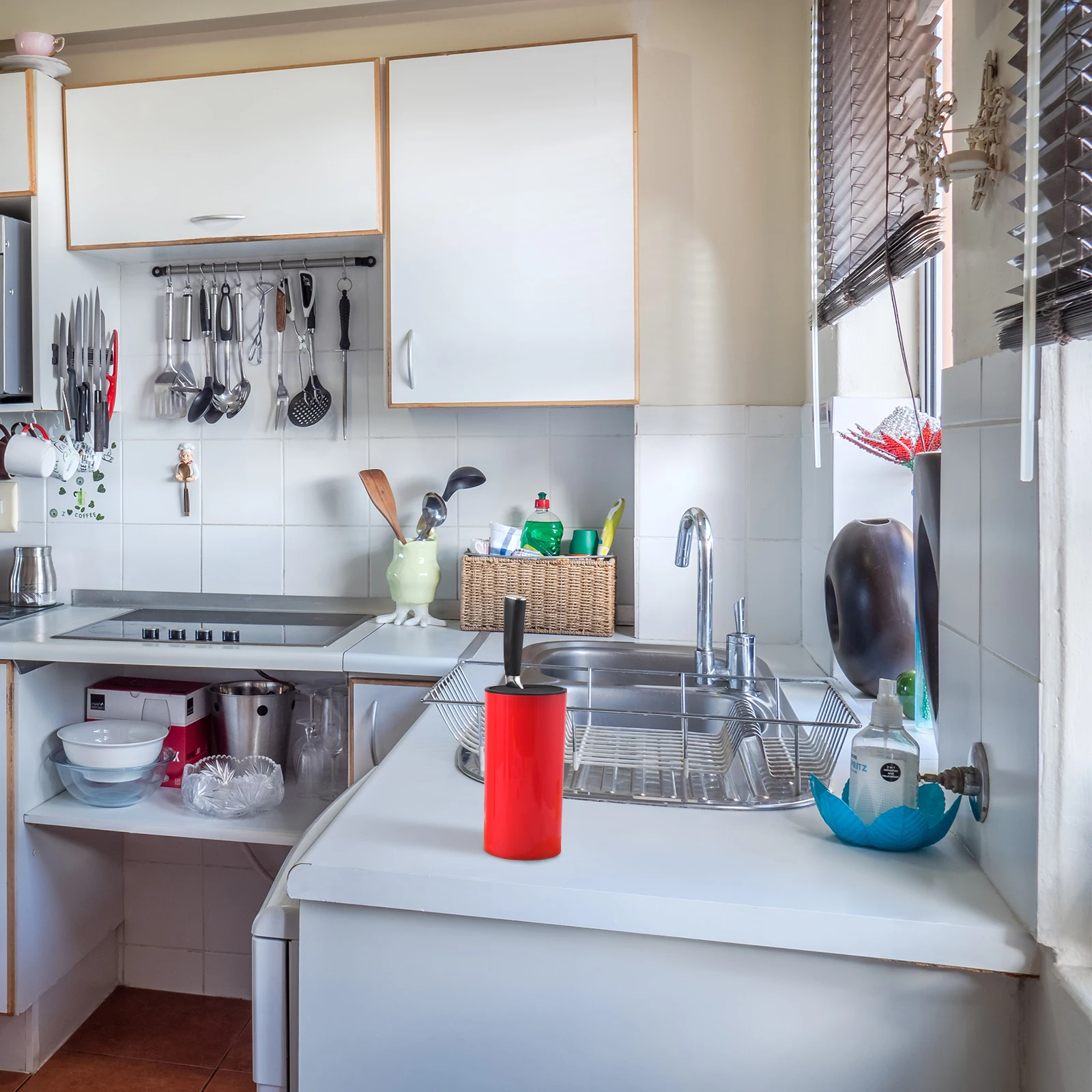 

1 pc Household Storage Rack For Kitchen Cutters Space-Saving Knife Holder With Drainage Design, Creative Knife Stand For Kitchen