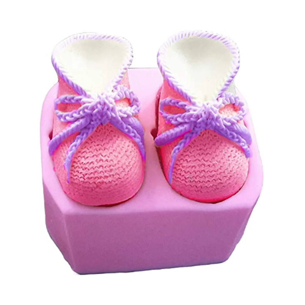 Baby Bootie Silicone Fondant Mold Knitted Baby Shoes Cake Decorating Tools DIY Mould Candle Soap Clay Mold