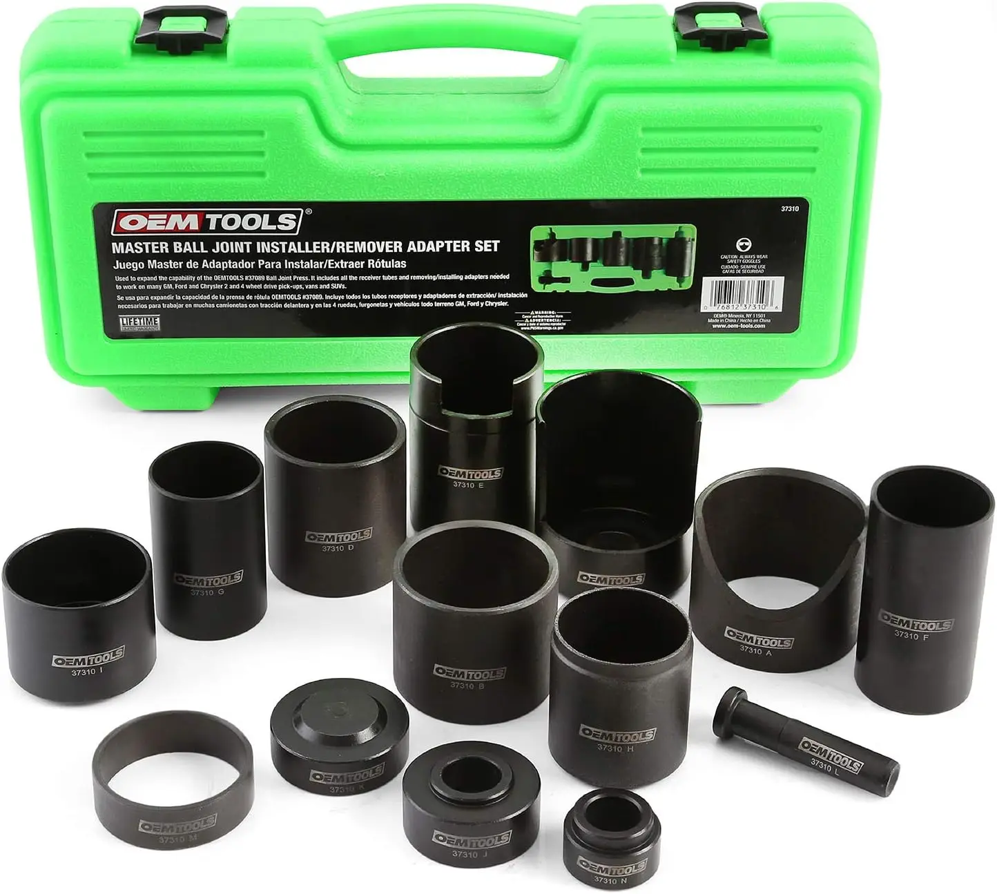 

Набор адаптеров для шарового шарнира из 14 предметов для грузовиков и внедорожников GM Ford Chrysler, набор инструментов из кованой стали для тяжелых условий эксплуатации с футляром