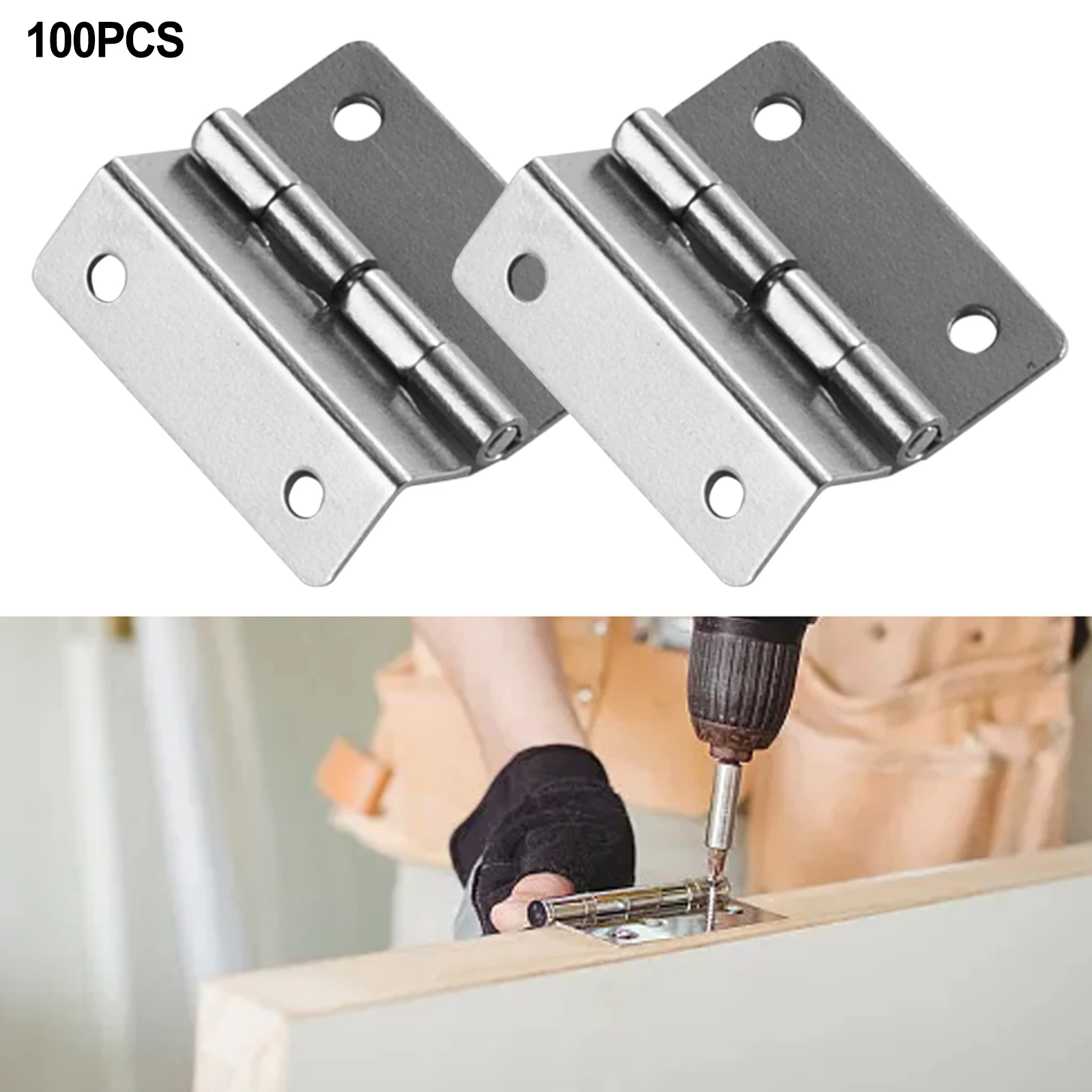Nickel-Plated Tri-Fold Hinge for Wooden Chests Cabinet Doors Wardrobes Jewelry Cabinets Suitcases Cupboards Trunks