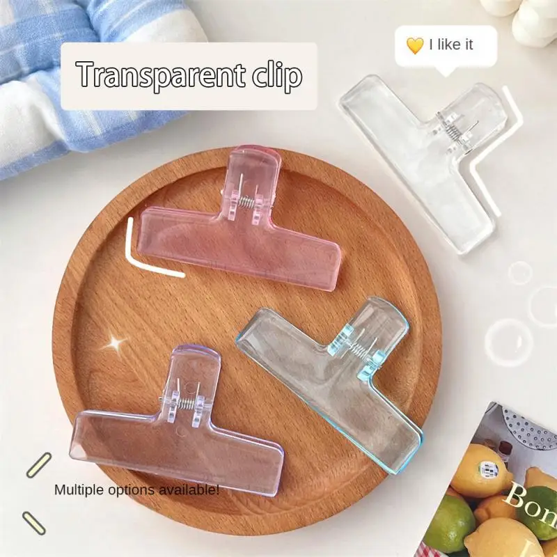 Ins Transparent Binder Clips Kawaii Paperclips File Documents Tickets Clips Bookmarks Index Page Holder Office Binding Supplies