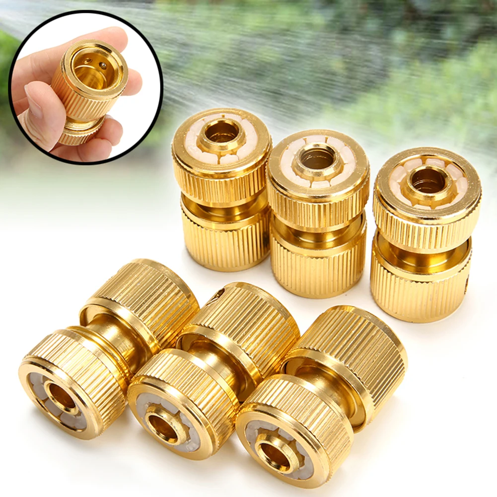 

1/3pcs 1/2'' Copper Garden Water Hose Thread Quick Connectors Brass Irrigation Pipe Adaptor Joints Garden Water Connector Tool