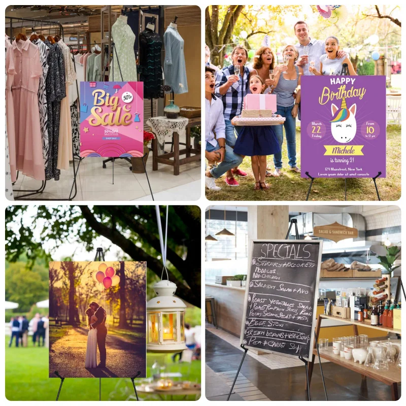 customized.Easel Stand Display  Instant Easel, Foldable Portable Ground Easel Wedding and Poster Display Stand