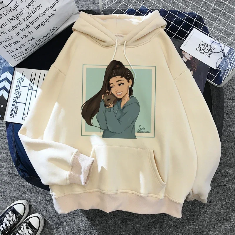 Ladies' Fashion Ariana Grande Hoodie Harajuku Fun Women's Autumn/Winter Fleece Sportswear Hoodie Top Over David Clothes